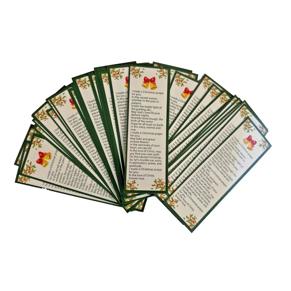 Humyoun 100 Pcs Christmas Bookmarks Bulk Religious Holy Gift for Church Stocking